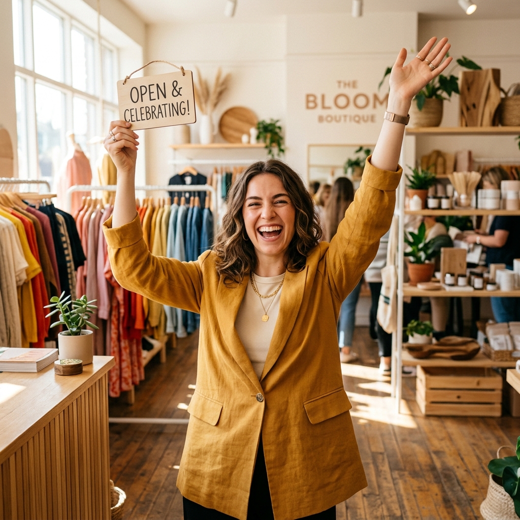 Excited Business Owner Saving with Zend